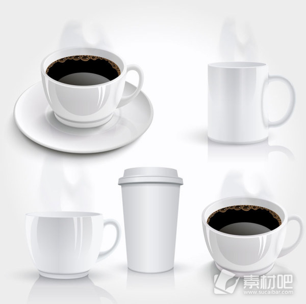 咖啡杯设计矢量素材