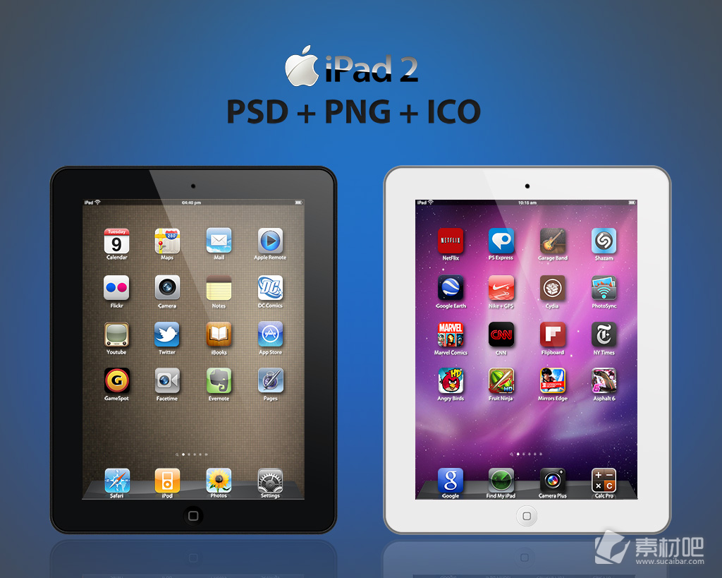 两款ipad2主界面PSD素材