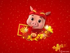 猪猪侠逗逗迪迪2012年龙年春节桌面壁纸