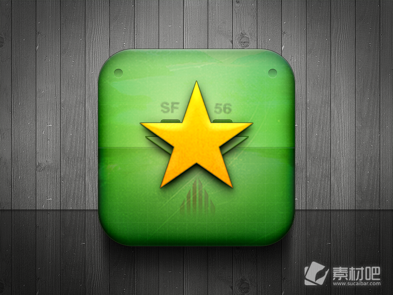 绿色圆角星星SF56游戏图标PSD素材