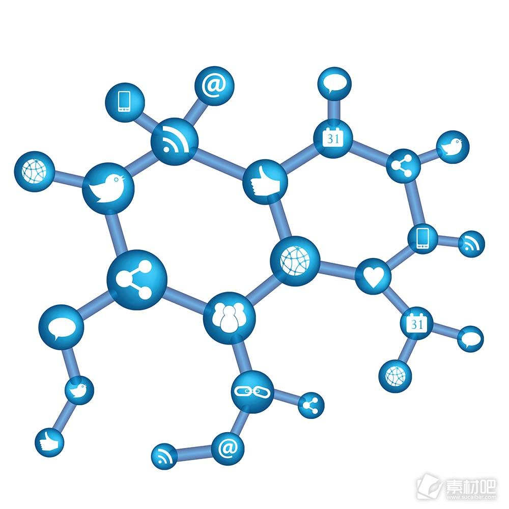分子结构图标矢量素材