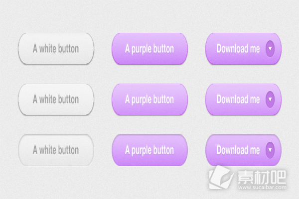 白色按钮紫色下载按钮PSD素材