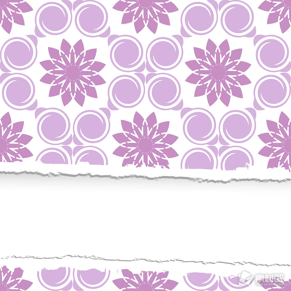 紫色花卉图纹矢量素材