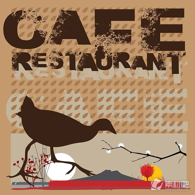 咖啡餐厅多元素海报矢量素材