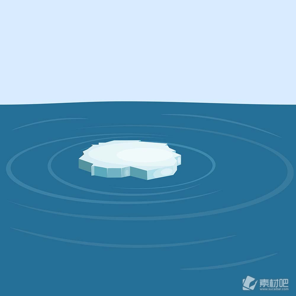 海洋上漂浮的冰块矢量素材