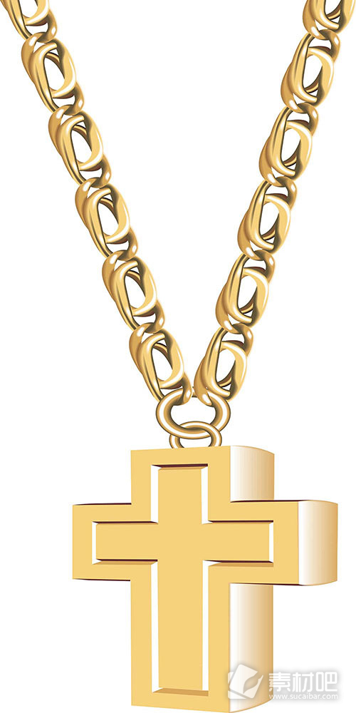 金项链十字架矢量素材