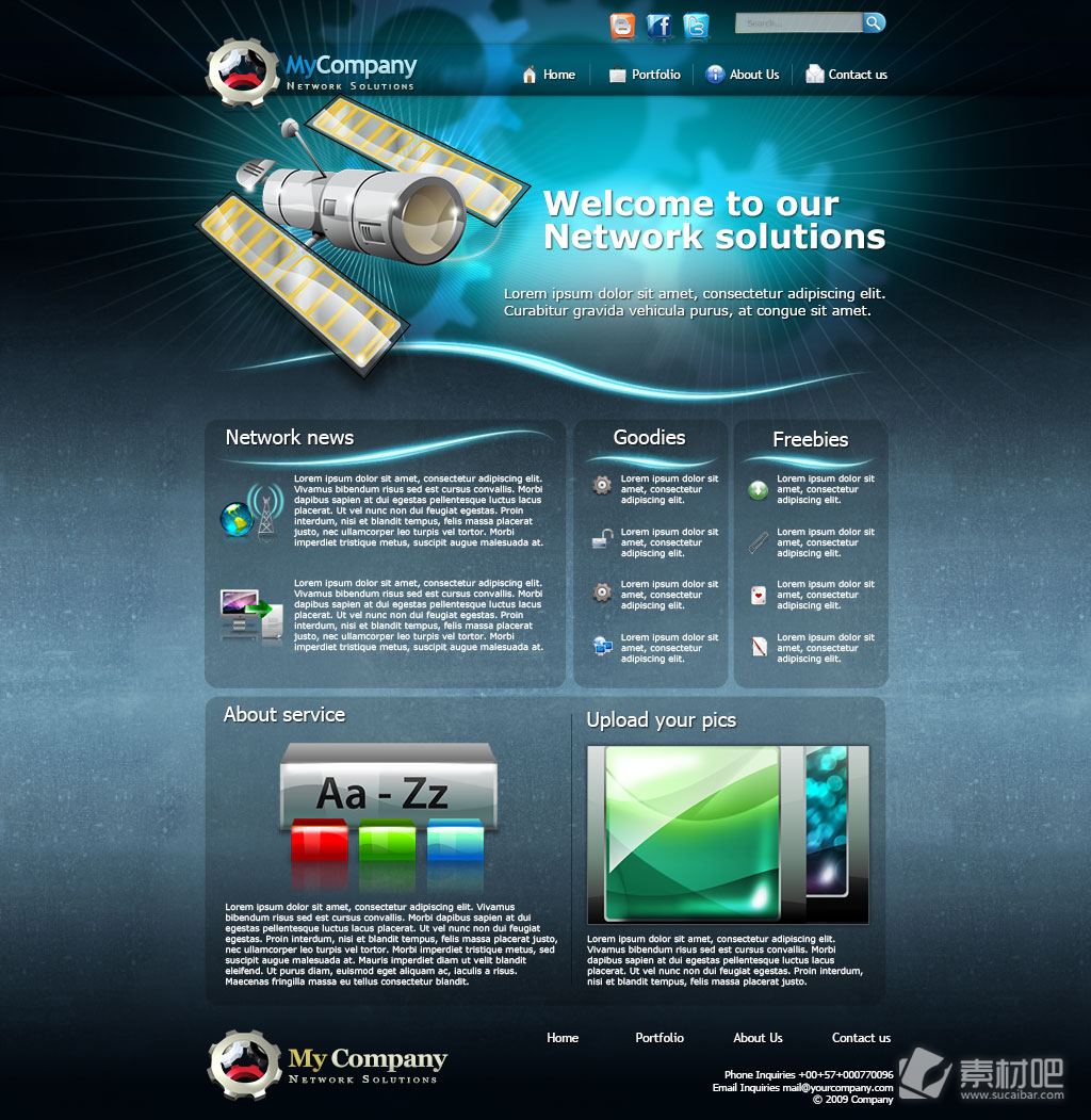 透明主页网页设计PSD素材