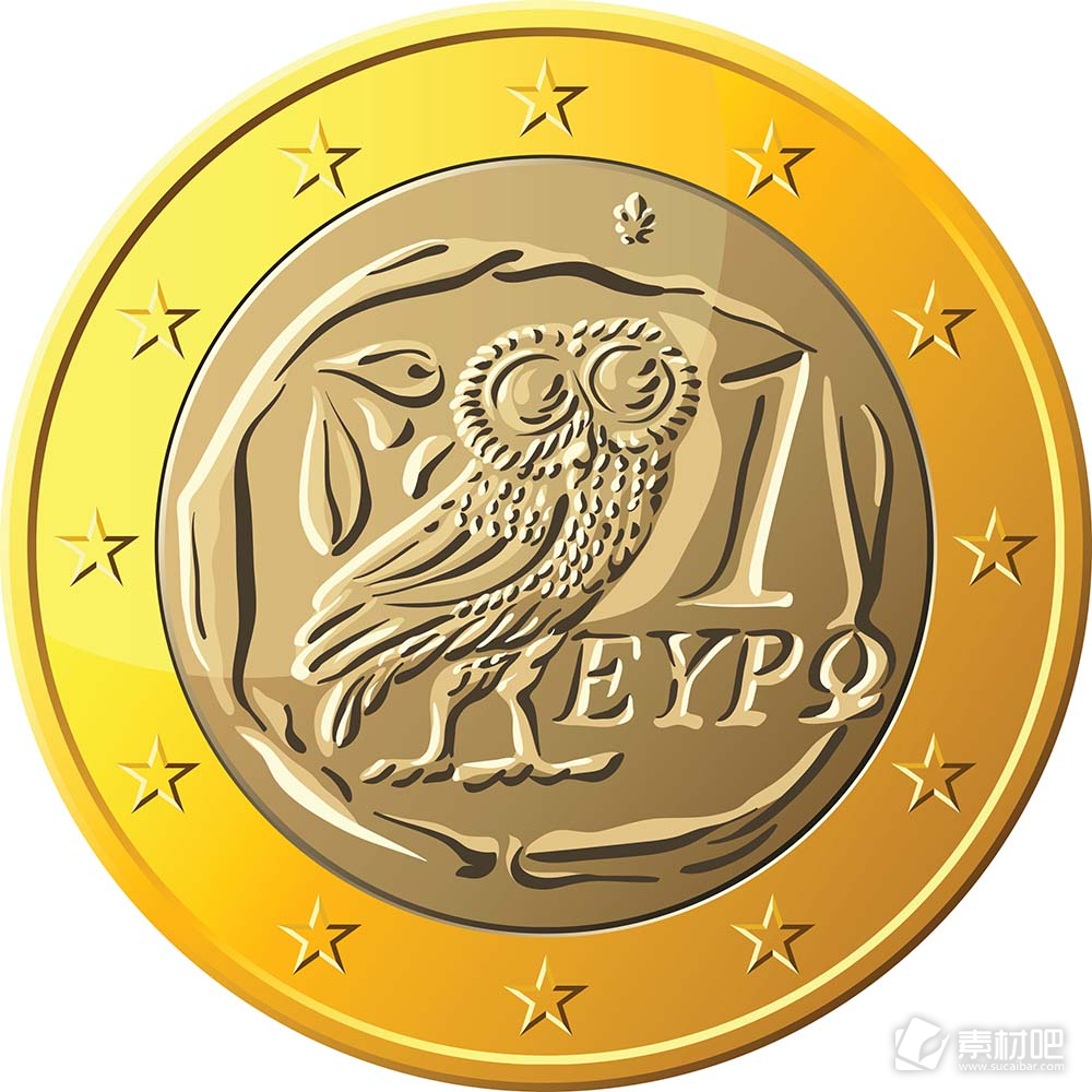 希腊货币猫头鹰矢量素材