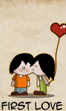 浪漫卡通情侣的爱手机壁纸