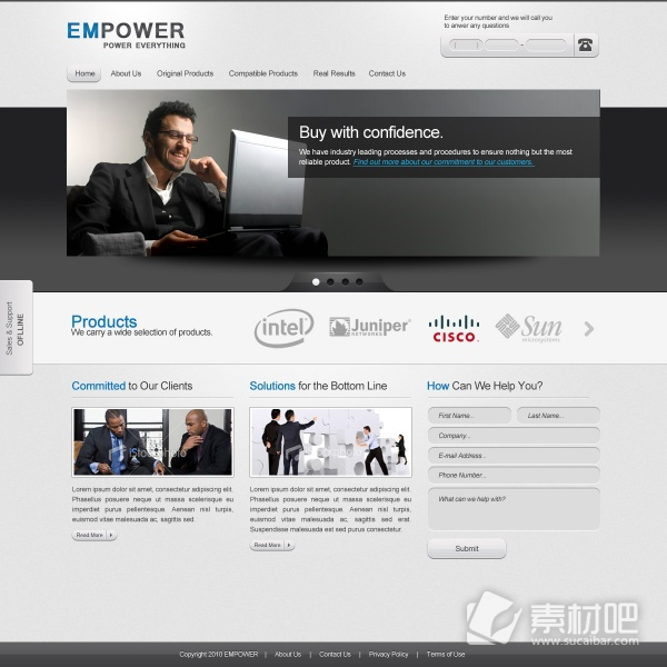 EMpower网页模版PSD素材