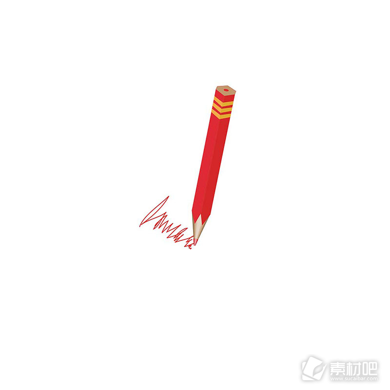 简单设计红色铅笔背景矢量素材