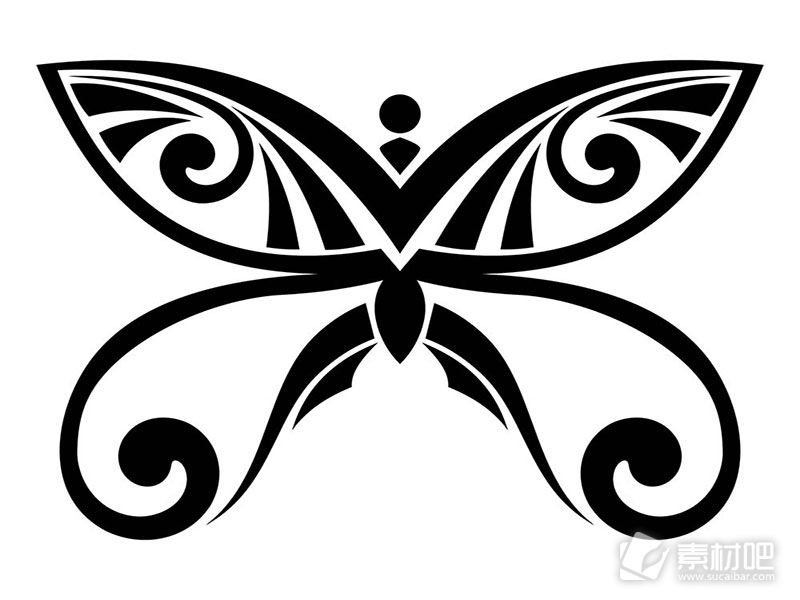 黑白唯美蝴蝶背景矢量素材