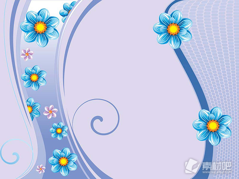 温馨蓝色菊花背景矢量素材