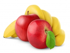 香蕉苹果绿色水果高清图片