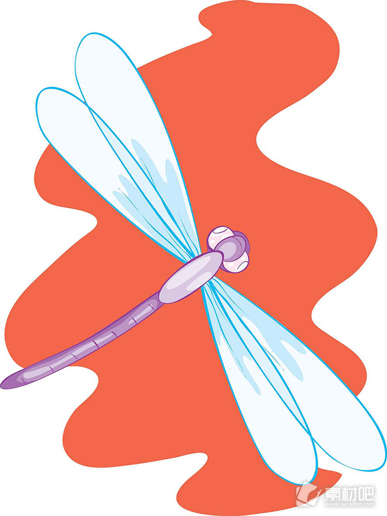 一只飞翔着的蜻蜓矢量素材