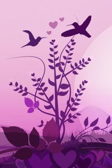 浪漫意境紫色情人节手机壁纸