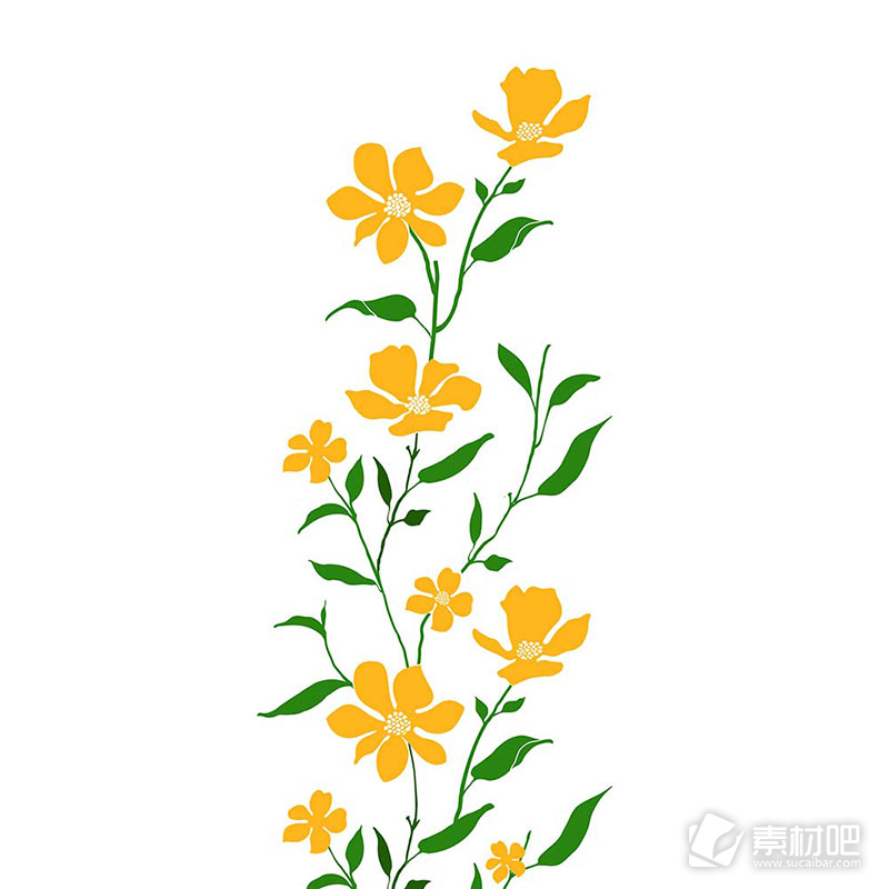 单纯简约黄色花卉矢量素材