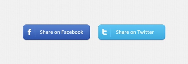 两款不同的社交网络按钮PSD素材