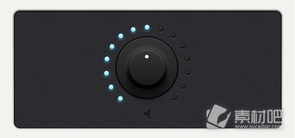 黑色旋钮白色圆点显示音量旋钮PSD素材