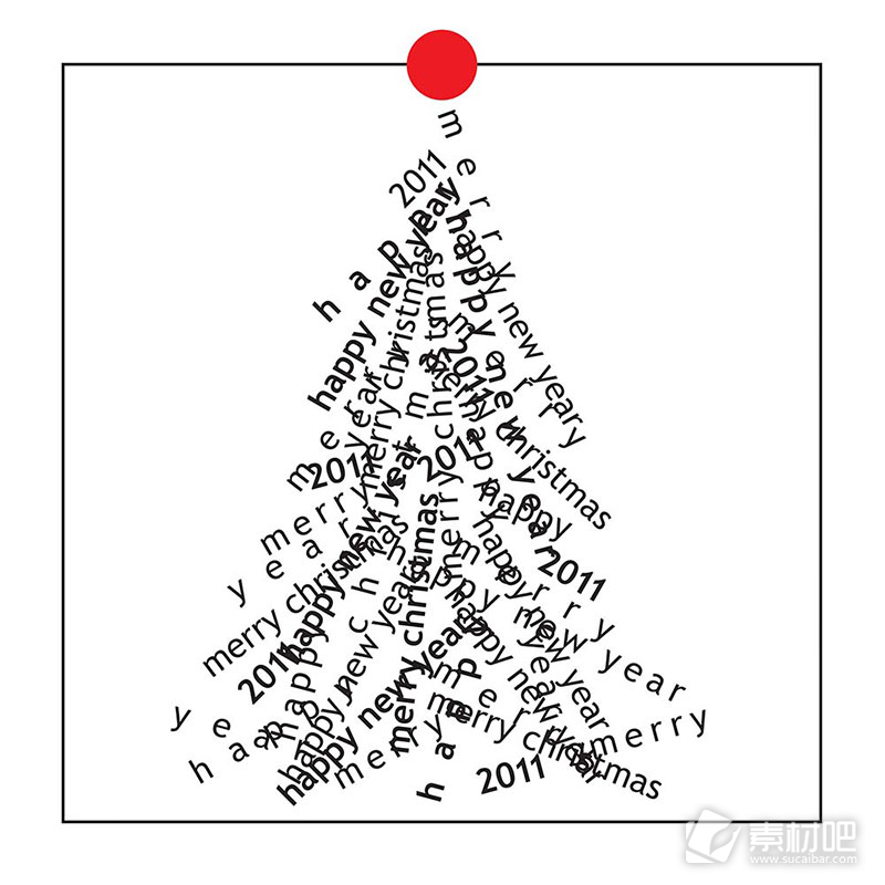 创新英文圣诞树背景矢量素材