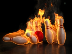 燃烧着的火焰保龄球高清图片