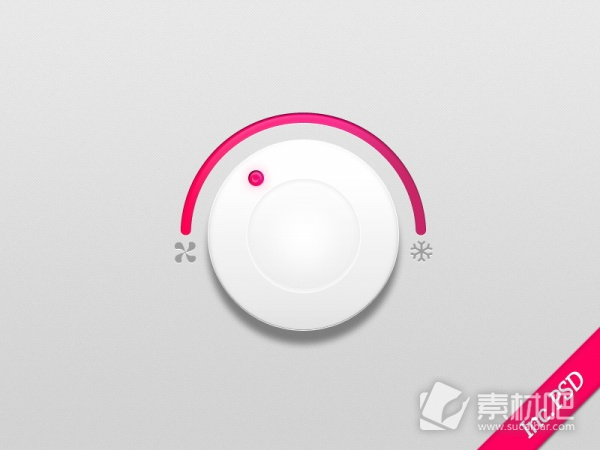 粉红色背景空调扇旋钮PSD素材