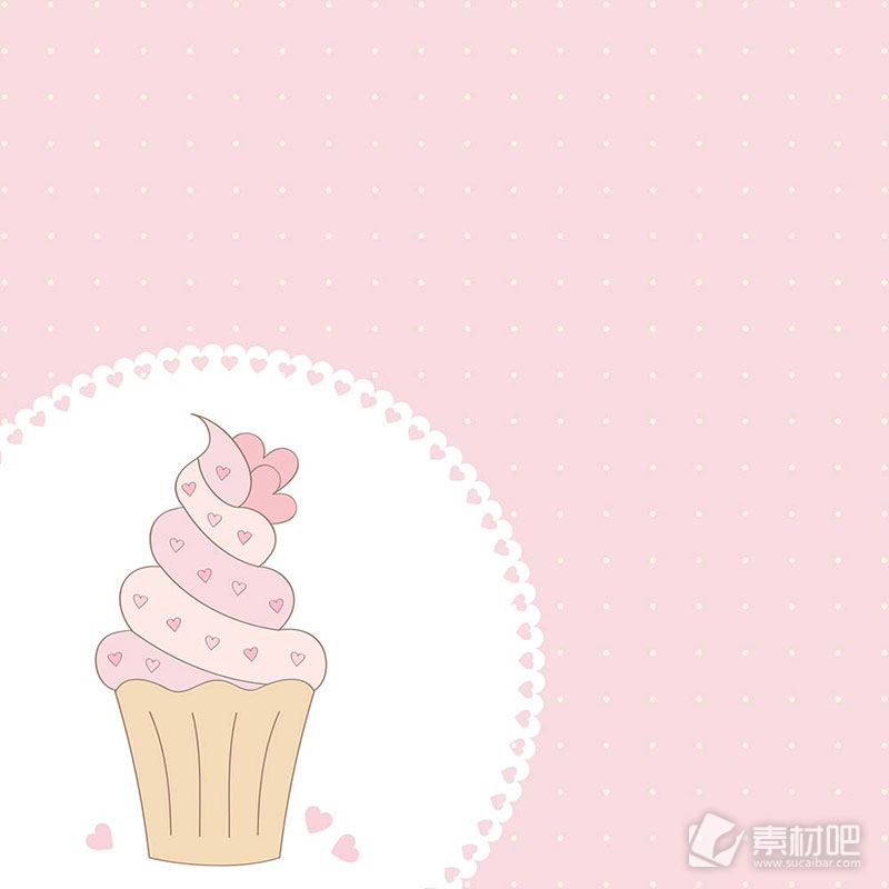 粉色温馨雪糕背景矢量素材