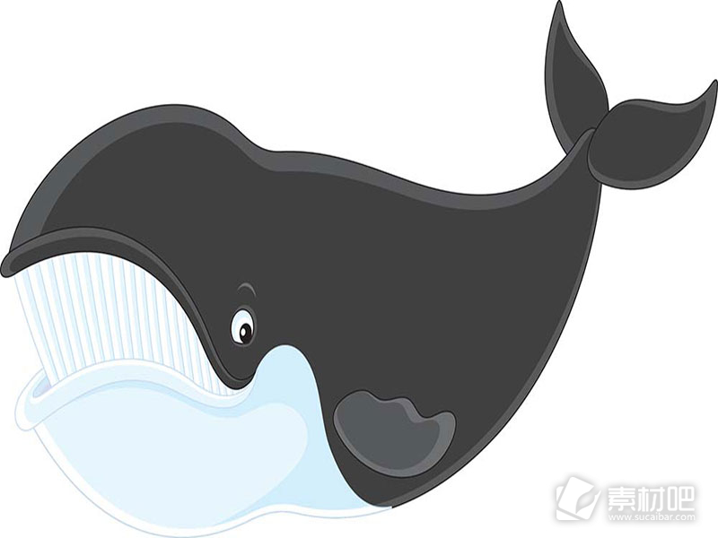可爱卡通黑色大鲸鱼矢量素材