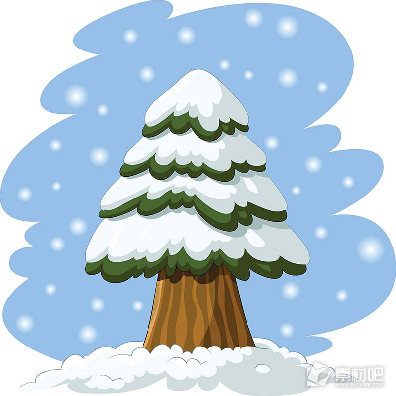 冬天白雪圣诞树背景矢量素材