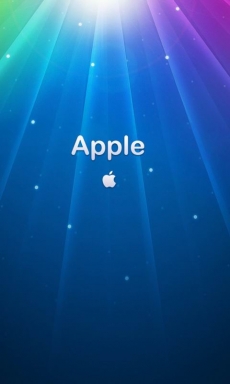 清新幸福的苹果Logo手机壁纸