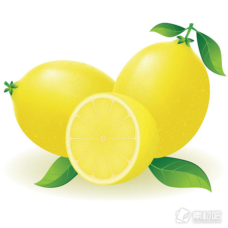 新鲜可口柠檬矢量素材