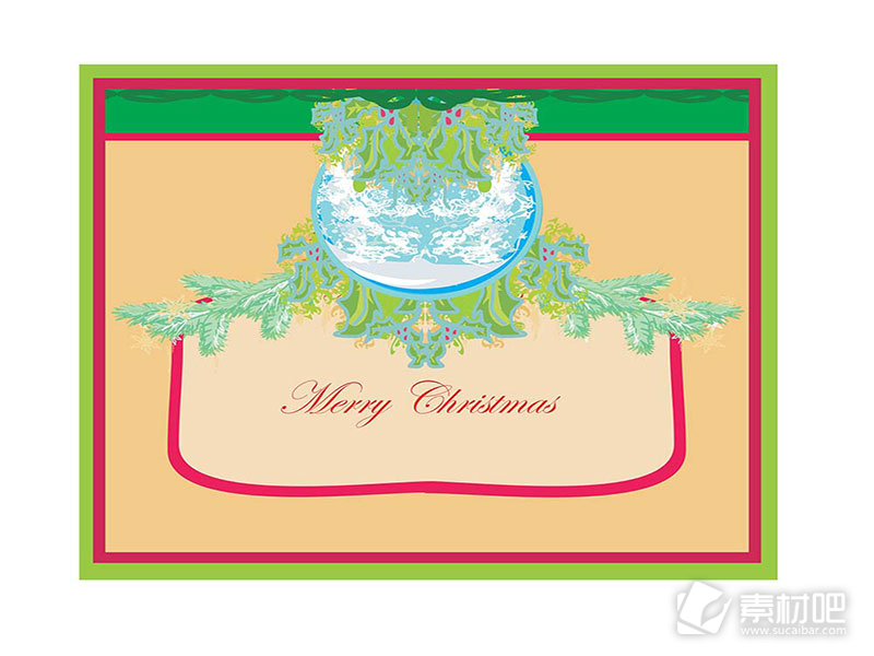 创新油画圣诞节卡片矢量素材