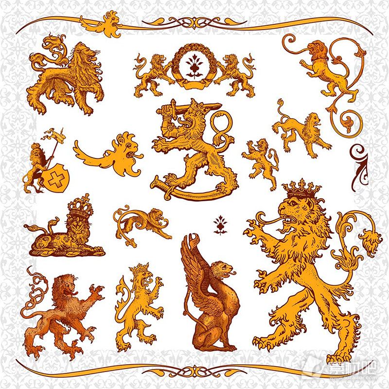 狮子王国精美狮子图标矢量素材