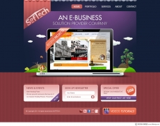 欧美紫色优秀商业网站首页设计作品