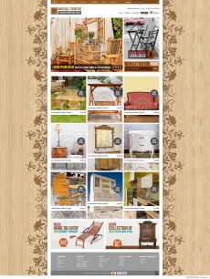 欧美木质雕花背景家具店网站首页设计