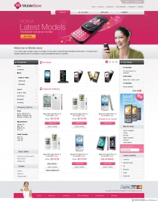欧美粉红可爱手机网站首页设计