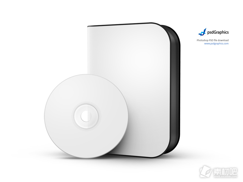 白色软件盒光盘PSD素材