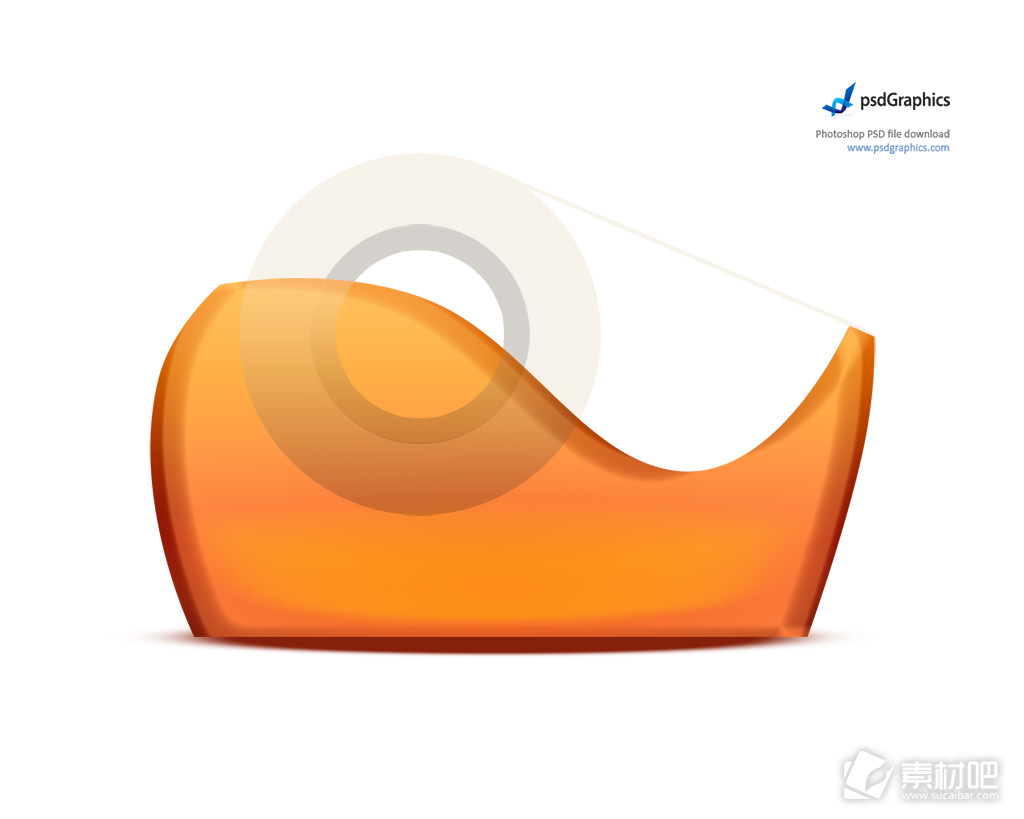 橙色塑料胶带图标PSD素材