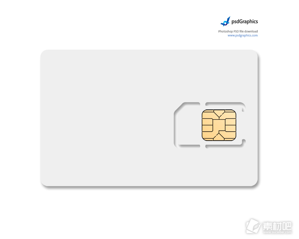 空白的SIM卡设计模版PSD素材