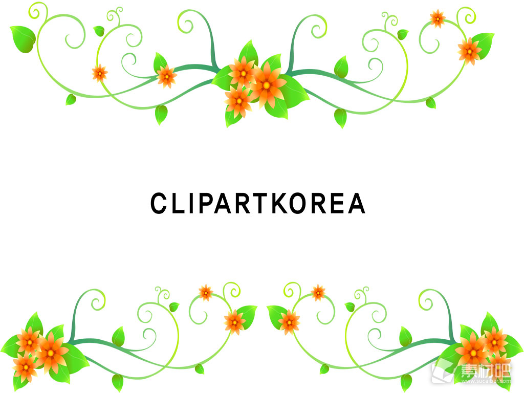 清新绿色韩国风格花纹背景矢量素材