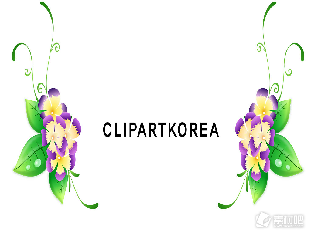 绿色简美韩国风格花卉背景矢量素材