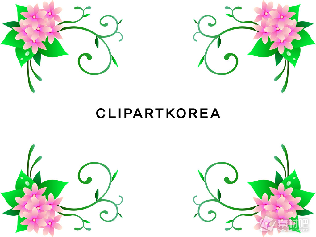 韩国风格清新花卉背景矢量素材