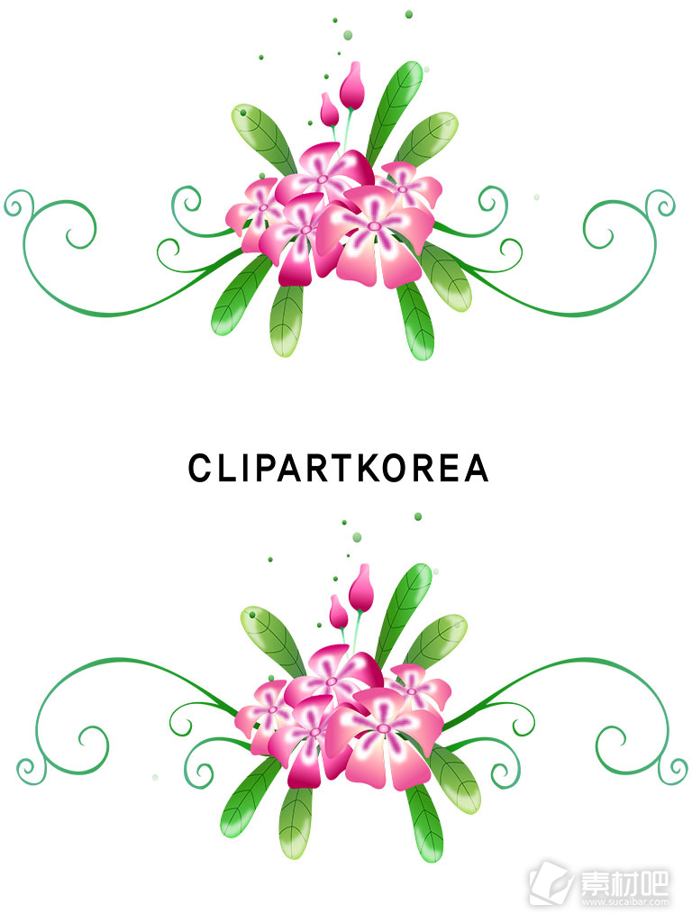 精美红色韩国花卉背景矢量素材