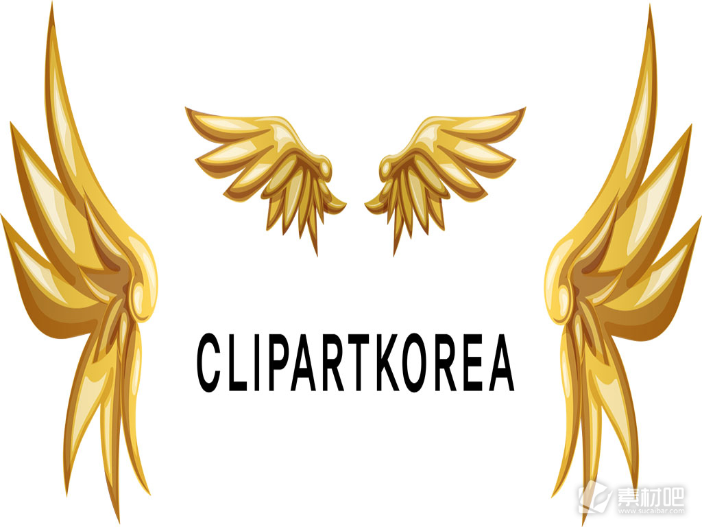 创意韩国风格金色翅膀背景矢量素材