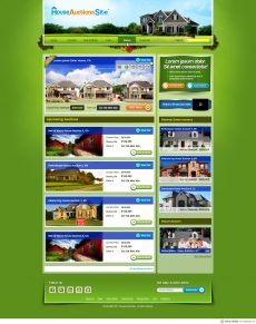 绿色背景售房网站首页设计