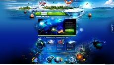 欧美蓝色海洋生物网站首页设计