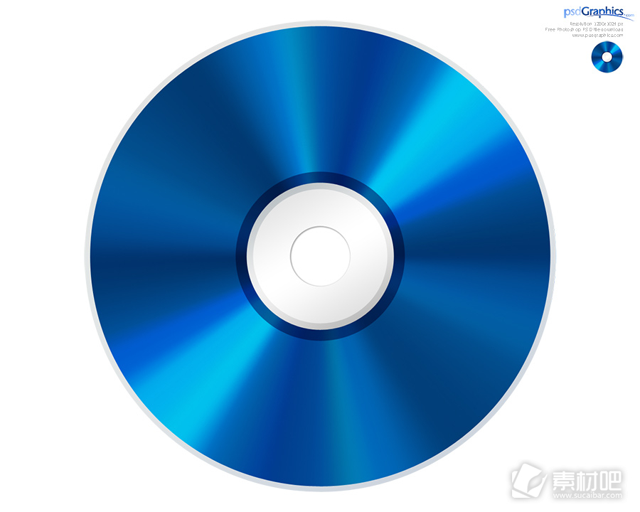蓝色圆形的光盘设计PSD素材
