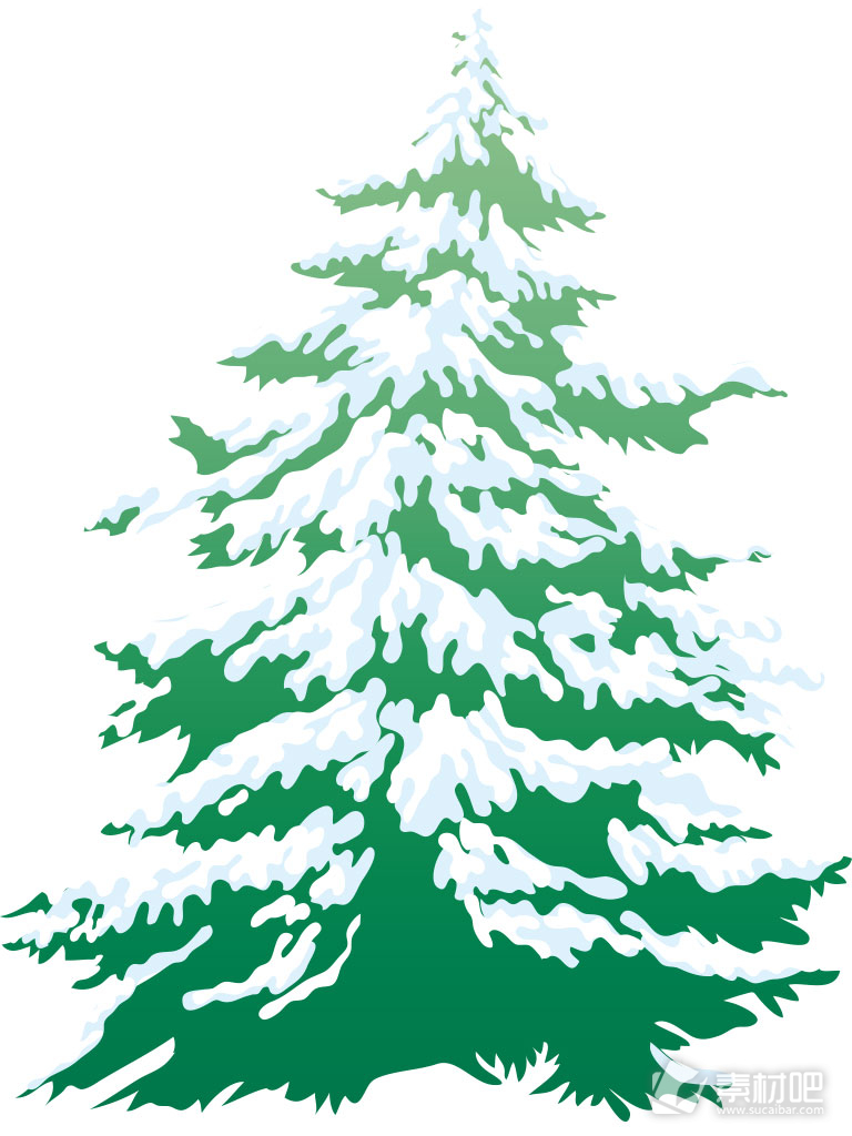 绿色茁壮圣诞树矢量素材