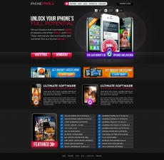 黑色背景手机网站首页设计