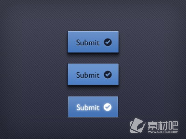 蓝色的网页按钮PSD素材